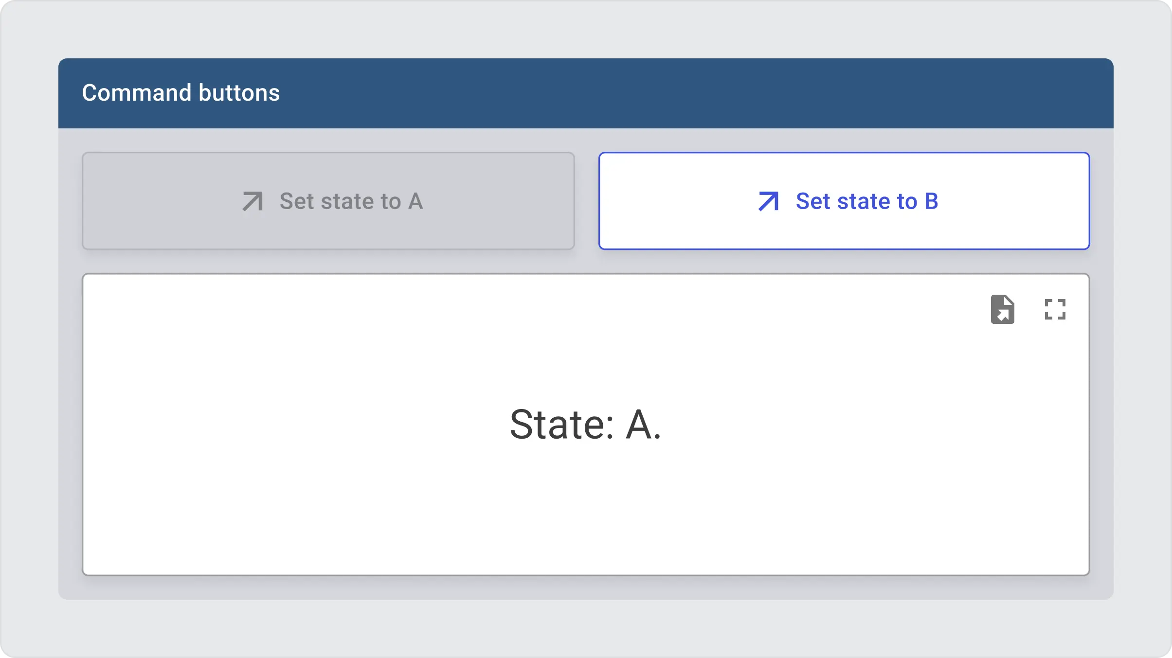 Sentient dashboard with two buttons which are change dashboard states