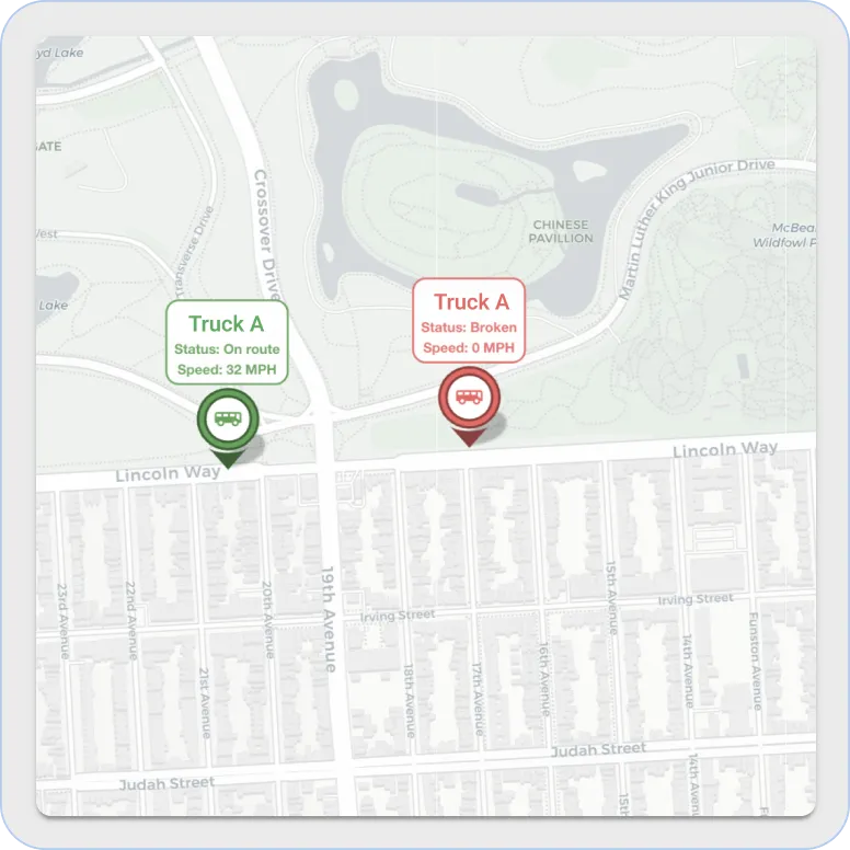 Sentient route map widget