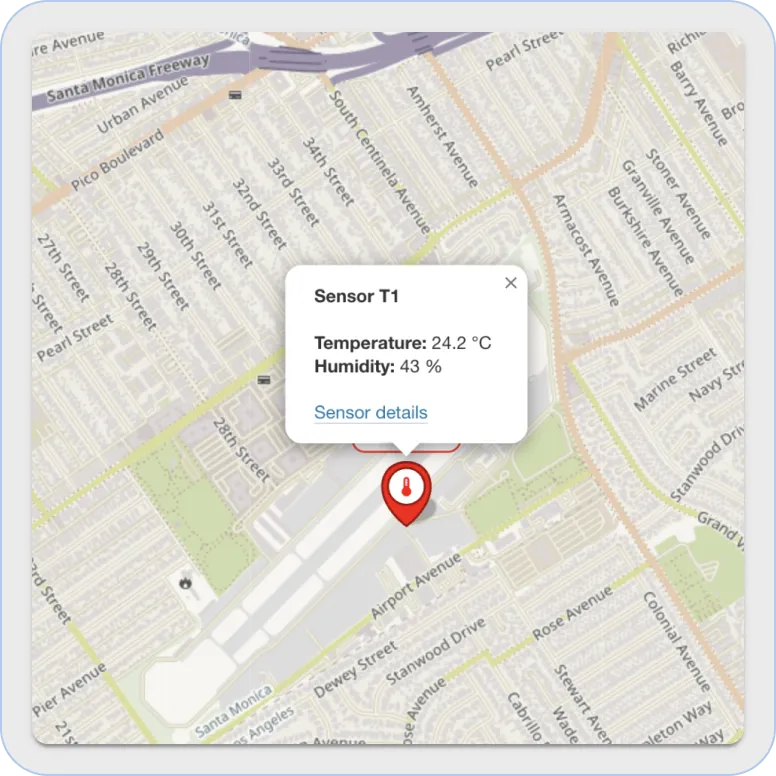 Sentient sensor map widget