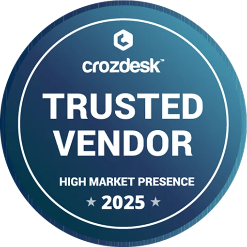 SENTIENT achievement — Crozdesk Trusted Vendor High Market Presence 2025