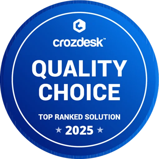 SENTIENT achievement — Crozdesk Quality Choice Top-Ranked Solution 2025