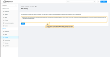 Copy the created API key and save it, we will need it for integration on SENTIENT.