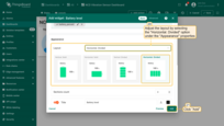 We will adjust the layout by selecting the "Horizontal. Divided" option under the "Appearance" properties. SENTIENT provides real-time visualization of available layout types for this widget, making it a valuable tool for fine-tuning this property. Click "Add";