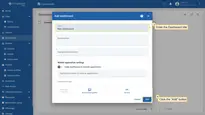 In the pop-up window, enter a dashboard title. Other fields are optional. Click the "Add" button to proceed;