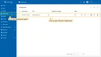 Go to the <b>Dashboards</b> section and open the dashboard you have created on the <b>SENTIENT Server</b>