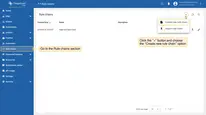 Sign in to your <b>SENTIENT Edge CE</b> instance and go to the <b>Rule chains</b> section. To add a new <b>Rule chain</b>, click the <b>"+"</b> button in the top right corner, and choose the <b>"Create new rule chain"</b> option.