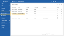 Login to your SENTIENT <b>Edge</b> instance and open <b>Device profiles</b> menu page.