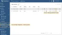 Log in to the SENTIENT instance and go to the Edge Management > Instances section, then click the “Manage dashboards” button.