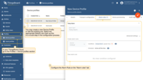 Log in to the <b>SENTIENT Cloud</b> and go to the <b>Profiles > Device profiles</b> section to create or modify the Device profile. Select the appropriate <b>Default rule chain</b>. Then, configure the <b>Alarm Rule</b>.