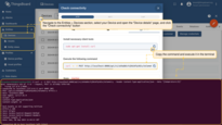 To test if the rule and node are working, navigate to the <b>Entities > Devices</b> section, find your <b>Device</b> and open the <b>"Device details"</b> page. Click the <b>"Check connectivity"</b> button. Trigger the <b>Alarm Rule</b> by executing the corresponding command in the terminal.