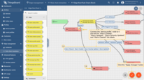 Connect the <b>“device profile”</b> node to the <b>"push to edge"</b> node and set the <b>“Alarm Created”</b>, <b>“Alarm Updated”</b>, <b>“Alarm Severity Updated”</b>, and <b>“Alarm Cleared”</b> link labels. Click the <b>“Apply changes”</b> button in the <b>Rule Chain sheet</b>.