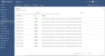 You can see the "Logs" table that consists of "Created time", "Status" and "Message" columns.