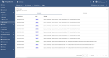 You can see the "Logs" table that consists of "Created time", "Status" and "Message" columns.