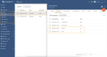 Navigate to the Entities > Devices page and click on the created device. This will open the device details page. From there, switch to the "Attributes" tab to view the attributes that were configured in the connector.