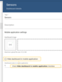 Check <b>Hide dashboard in mobile application</b> checkbox