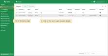 Go to Sessions page. View all client sessions, click on the row to open session details
