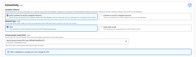 AWS RDS Connectivity - choose VPC with the name of your cluster