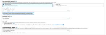AWS RDS SG - choose "eksctl-st-rmqtt-cluster-ClusterSharedNodeSecurityGroup-" security group