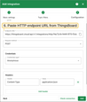 In the field "Endpoint URL" paste the URL from the HTTP integration of your SENTIENT Cloud.