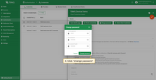 Input your current password and set a new one. Click the Change password button