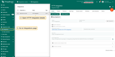 Open SENTIENT Cloud HTTP integration details page.