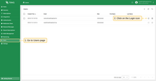 In the Users table, select the desired user and click the Login button to proceed.