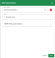 Add a subscription to a topic "session/persistent" with QoS 1.