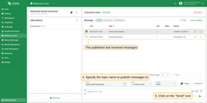 Set topic name as "st-rmqtt/mqtt-integration", and click "Send" to publish message.