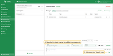 Set topic name as "st-rmqtt/kafka-integration", and click "Send" to publish message.