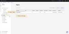 In the Confluent Cloud open Topics and click on the topic "st-rmqtt.messages".