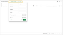 The filter windows allow easily filtering of the table by each column and date.