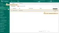 Create a new dashboard on the <b>SENTIENT Server</b>. Click the <b>"Dashboard details"</b> icon to view details;