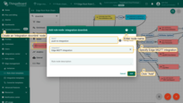 Create an <b>integration downlink</b> node. Specify your integration in its settings;