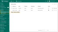 Login to your <b>SENTIENT Professional Edition</b> instance and open <b>Device profiles</b> menu page.