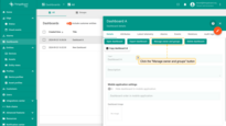 Click the <b>"Manage owner and groups"</b> button on the Dashboard details page
