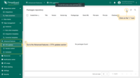 To create the OTA updates package on your SENTIENT server, navigate to the Advanced features > OTA updates section and click the "+" icon.