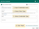 Input credentials name. For example, "Getting Started Credentials"