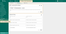 Navigate to the Settings > Security page to check the MQTT Authentication Settings.