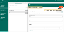 Enable the JWT authentication provider and save the configuration.
