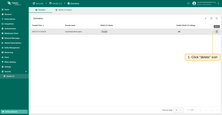 To delete the domain click "Delete" button on the "Domain" tab;