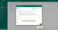 Input "Username" and "Password" with chosen values. For example, use `tb-pe` value for Username and `secret` for Password fields. Click "Add" to save credentials.