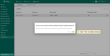 Confirm the deletion by clicking "Yes".