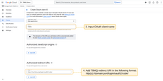 Enter a OAuth client name, and add the ST-RMQTT redirect URI, to the "Authorized Redirect URIs" section. Then, click "Create";
