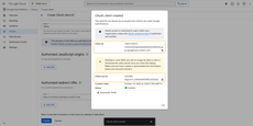 OAuth client created. You now have credentials consisting of a Client ID and a Client secret;