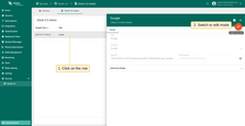 Click on the OAuth 2.0 client to view its details. Switch to editing mode by clicking the large orange button;