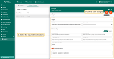 Make the required modifications. Then confirm and save the changes by clicking the "Apply changes" button.