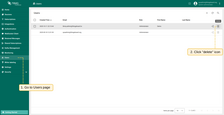 Find the user in the Users table and click on the Delete button.