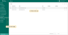 Locate the desired user in the Users table and click on the corresponding row.