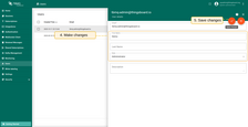 Modify the first name, last name, or description and click on the button "Apply changes" to save the changes.