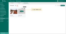 Hover your mouse over the image you want to delete and click the "Delete image" icon;